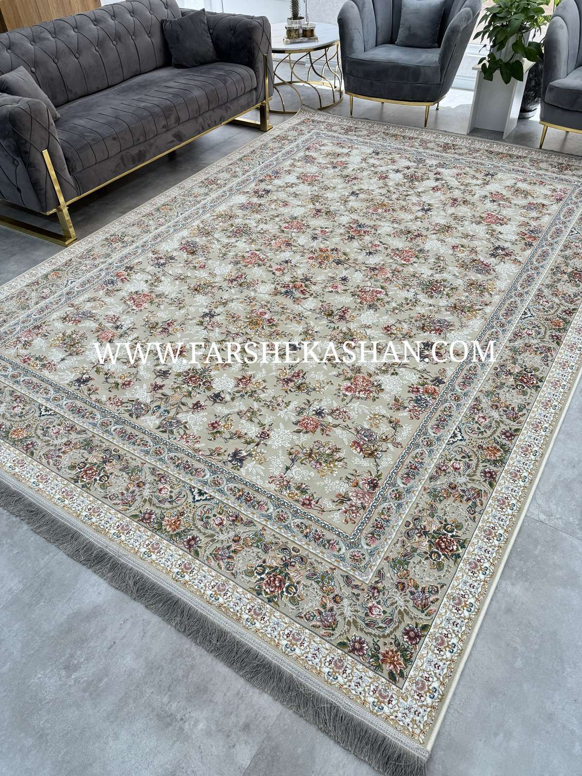فرش طرح بهشت نقره ای 