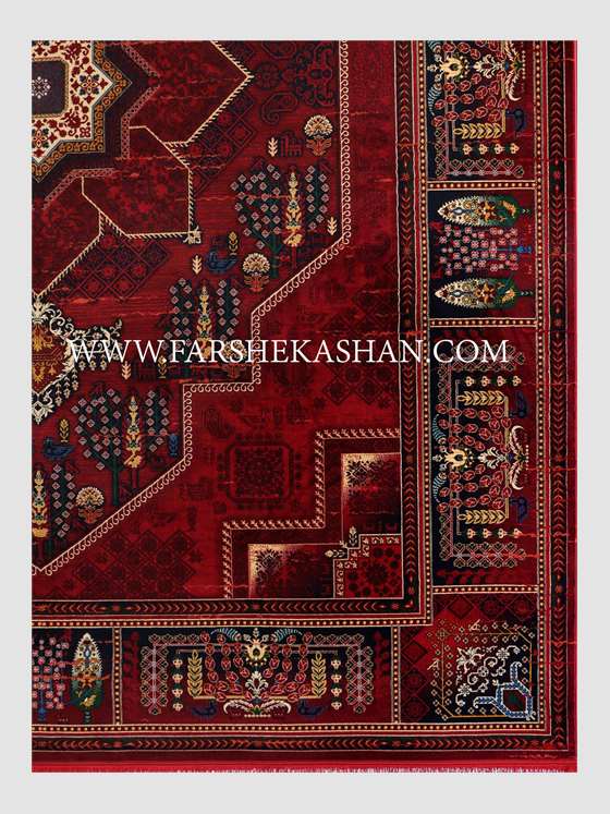 فرش طرح ستاره سرخ 7048