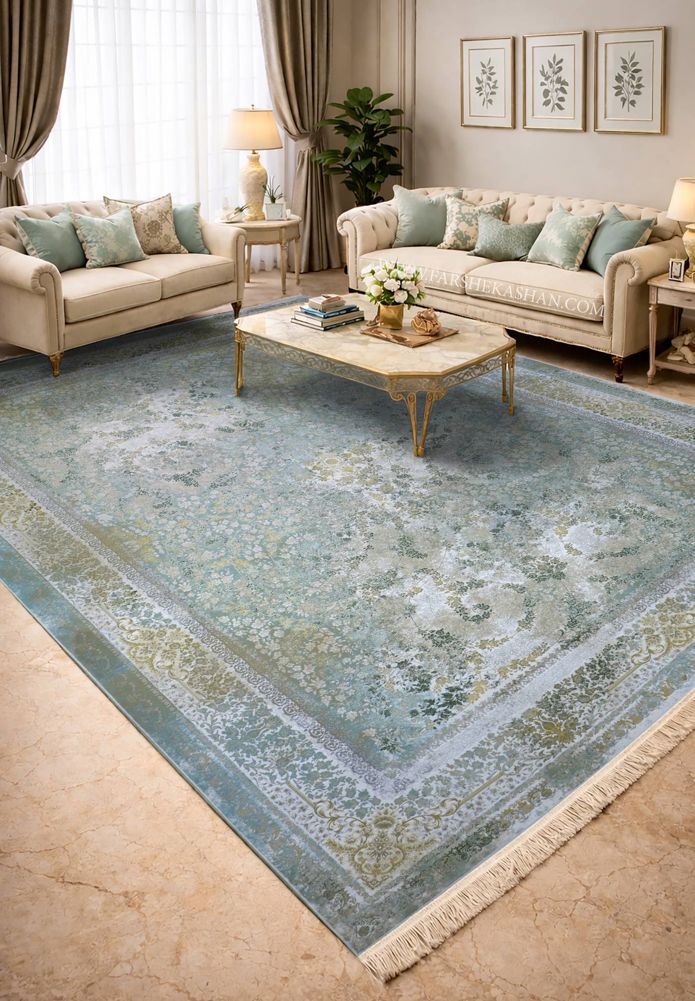فرش کاشان طرح نبات